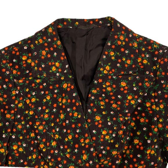 Vintage French Corduroy Floral Blazer - Picture 5 of 6